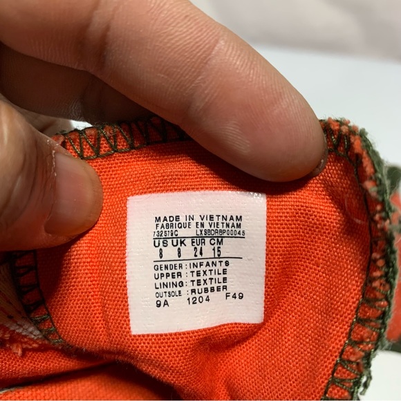 Converse All StarToddler 8 Easy Slip Khaki Green/Orange Sneakers - Picture 5 of 12